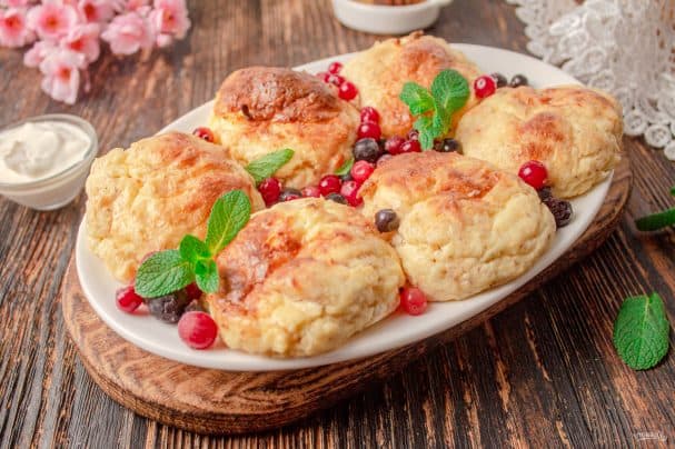 Пышные сырники с рисовой мукой в духовке