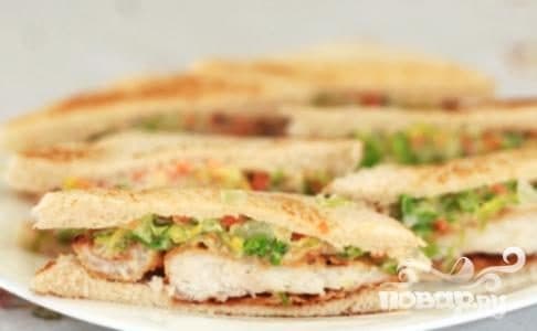 Сэндвичи с рыбой и капустой