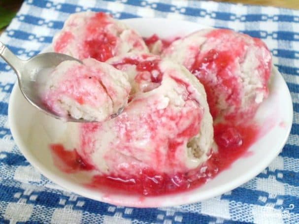 Raw banana ice cream