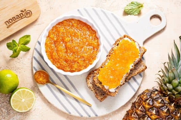 Варенье из ананаса с лаймом и мятой