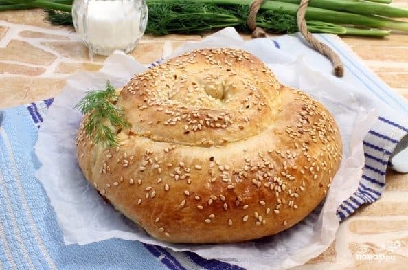 Вертута с творогом и зеленью